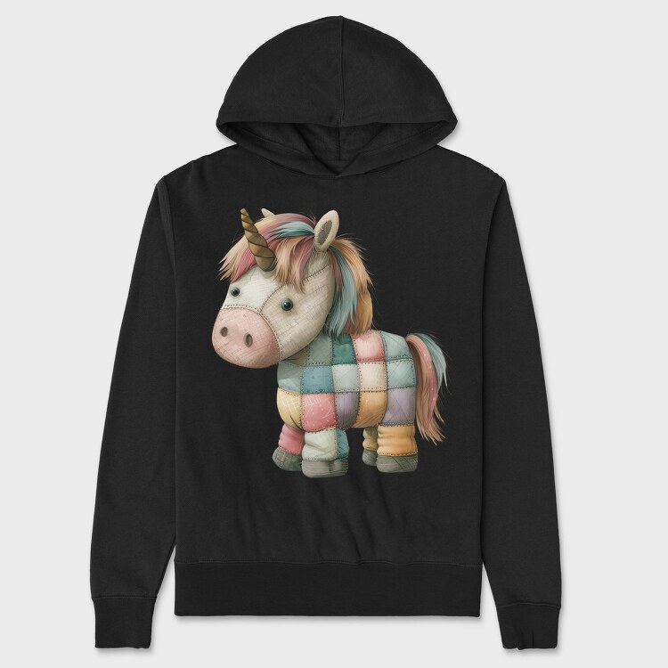 Patchwork Unicorn Clipart, Hanorac Oversize Barbati (Unisex)