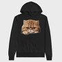 Peeping Cat Brown, Hanorac Oversize Barbati (Unisex)