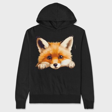 Peeking Fox Face, Hanorac Oversize Barbati (Unisex)