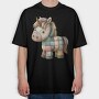Patchwork Unicorn Clipart, Tricou Oversize Barbati (Unisex)