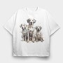 Dalmatian Family, Tricou Oversize Barbati (Unisex)