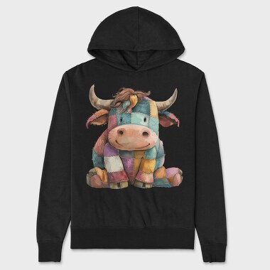 Patchwork Cow Clipart, Hanorac Oversize Barbati (Unisex)
