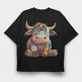 Patchwork Cow Clipart, Tricou Oversize Barbati (Unisex)