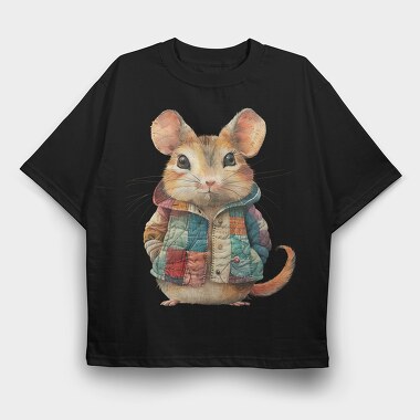 Patchwork Mouse Jacket, Tricou Oversize Barbati (Unisex)