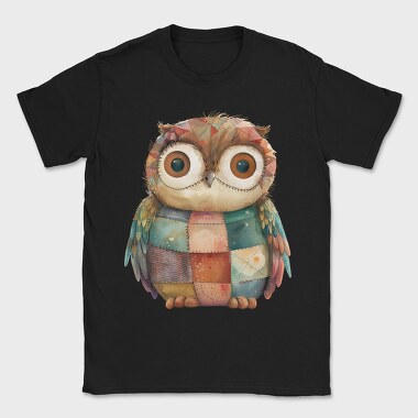 Patchwork Owl Clipart, Tricou Barbati (Unisex)
