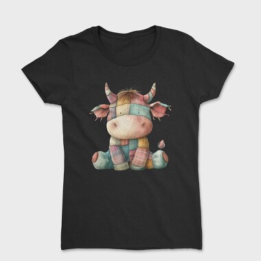 Patchwork Cow Watercolor, Tricou Femei