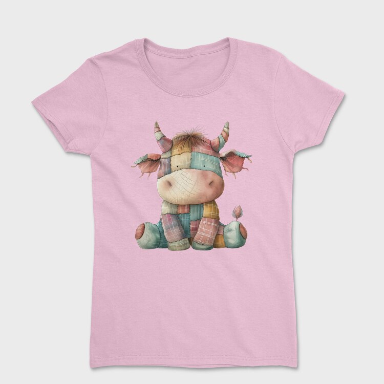 Patchwork Cow Watercolor, Tricou Femei