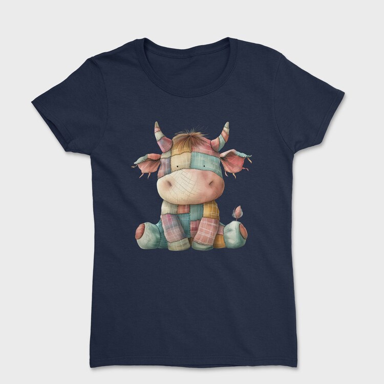 Patchwork Cow Watercolor, Tricou Femei