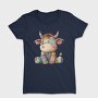 Patchwork Cow Watercolor, Tricou Femei