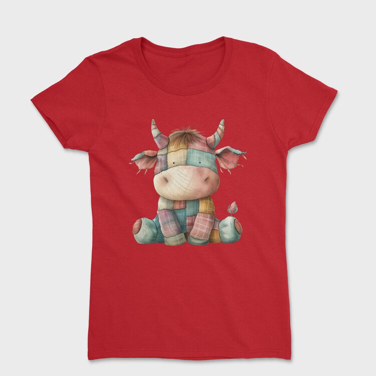 Patchwork Cow Watercolor, Tricou Femei
