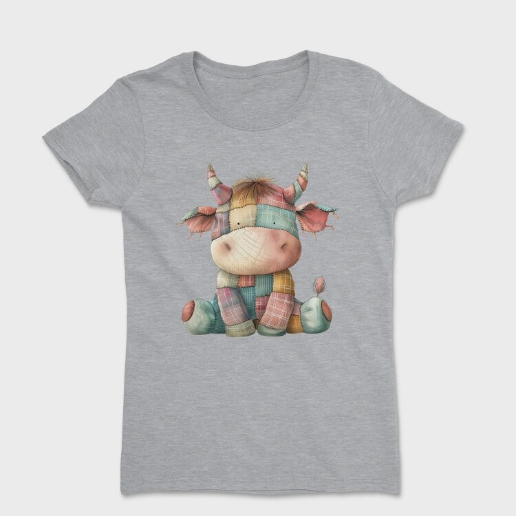 Patchwork Cow Watercolor, Tricou Femei