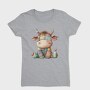 Patchwork Cow Watercolor, Tricou Femei