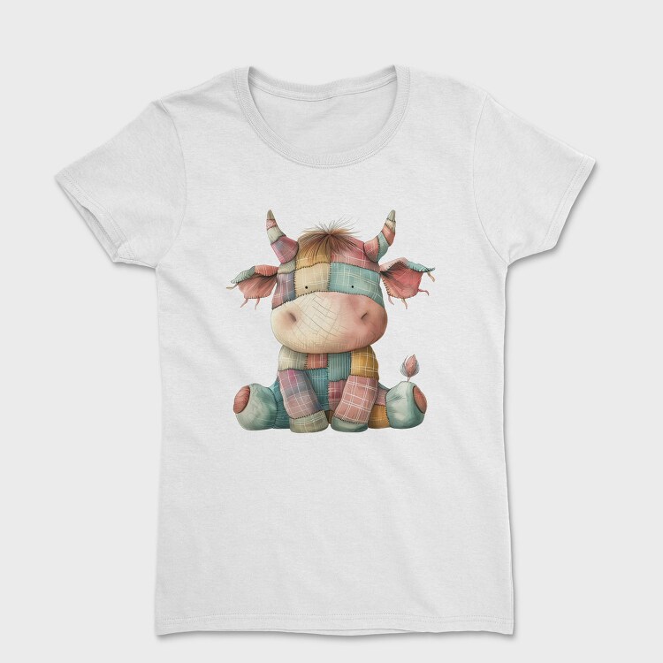 Patchwork Cow Watercolor, Tricou Femei
