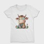 Patchwork Cow Watercolor, Tricou Femei
