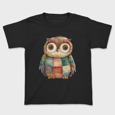 Patchwork Owl Clipart, Tricou Copii