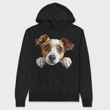 Peeping Jack Russel, Hanorac Oversize Barbati (Unisex)