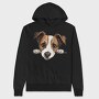 Peeking Jack Russell, Hanorac Oversize Barbati (Unisex)