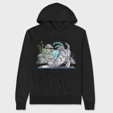 Pawsome Cat Yoga, Hanorac Oversize Barbati (Unisex)