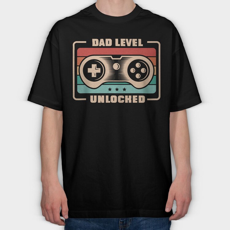Dad Level Unlocked, Tricou Oversize Barbati (Unisex)