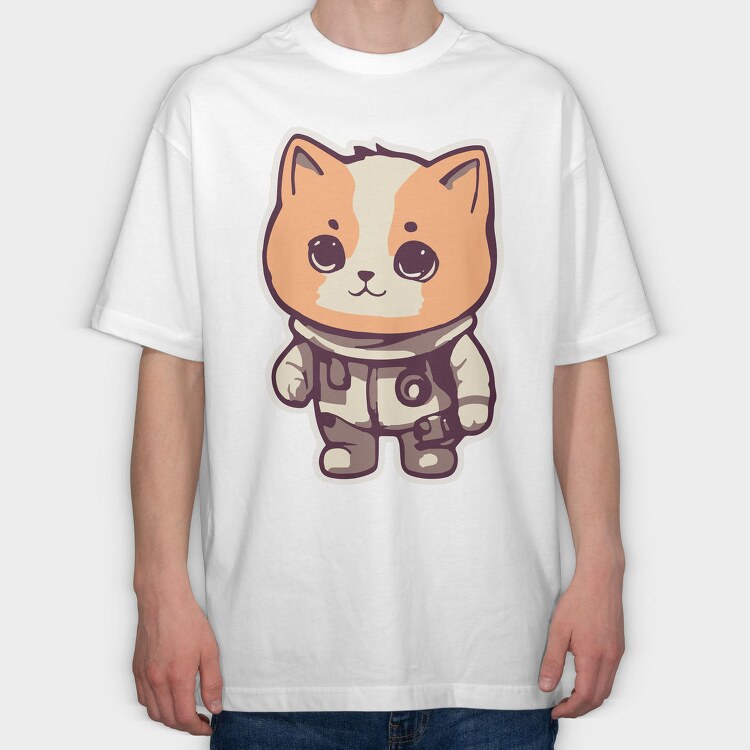 Cute Little Cat, Tricou Oversize Barbati (Unisex)