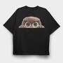 Peeping Owl Face, Tricou Oversize Barbati (Unisex)
