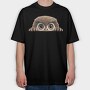 Peeping Owl Face, Tricou Oversize Barbati (Unisex)
