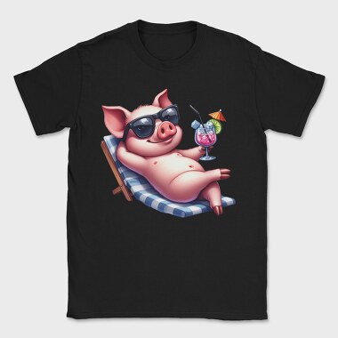 Pig Sunglasses Cocktail, Tricou Barbati (Unisex)