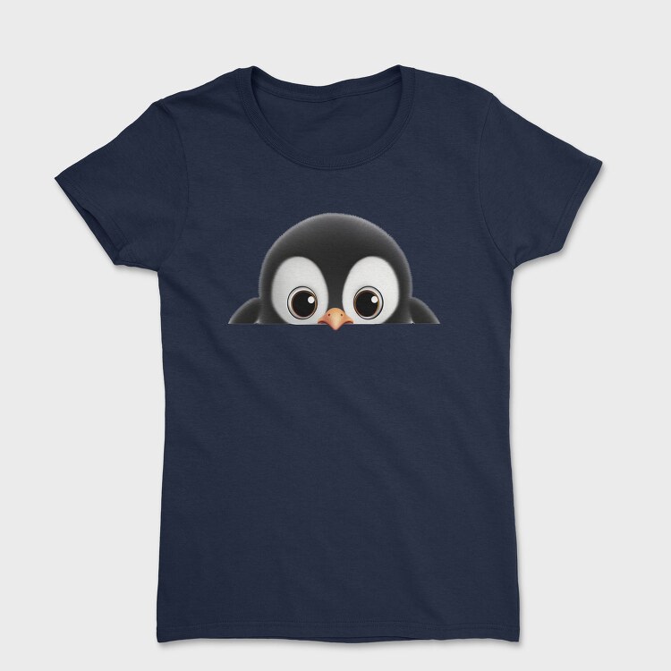 Peeping Penguin Face, Tricou Femei