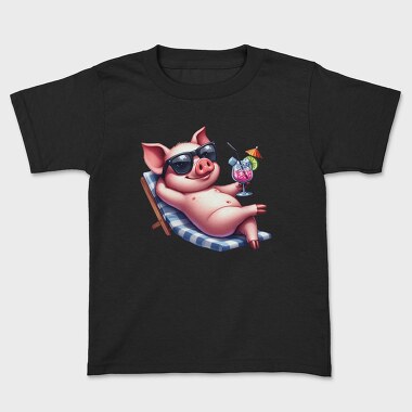 Pig Sunglasses Cocktail, Tricou Copii