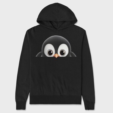 Peeping Penguin Face, Hanorac Oversize Barbati (Unisex)