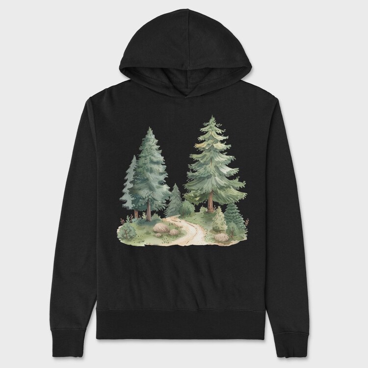 Pine Trees Forest, Hanorac Oversize Barbati (Unisex)