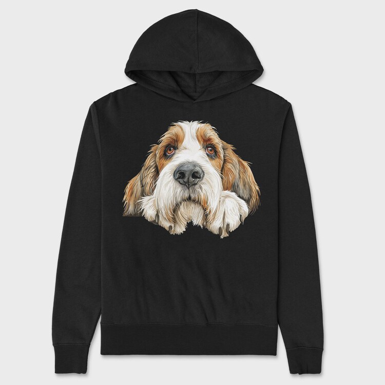 Petit Basset Griffon Vendeen Peeking, Hanorac Oversize Barbati (Unisex)