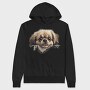 Pekingese Peeking, Hanorac Oversize Barbati (Unisex)