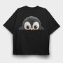 Peeping Penguin Face, Tricou Oversize Barbati (Unisex)