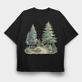 Pine Trees Forest, Tricou Oversize Barbati (Unisex)