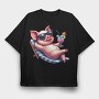 Pig Sunglasses Cocktail, Tricou Oversize Barbati (Unisex)