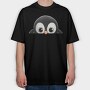 Peeping Penguin Face, Tricou Oversize Barbati (Unisex)