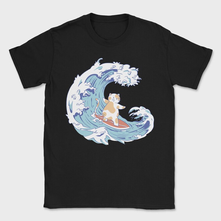 Cute Surfer Cat, Tricou Barbati (Unisex)