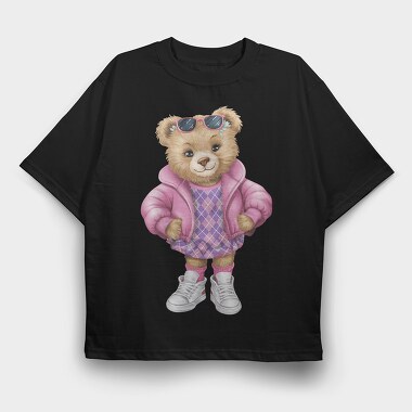 Pink Fashion Bear, Tricou Oversize Barbati (Unisex)