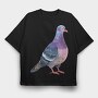 Pigeon Feather Art, Tricou Oversize Barbati (Unisex)