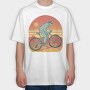 Man In Mountain Bike, Tricou Oversize Barbati (Unisex)