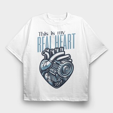 Mechanical Heart Anatomy Real Heart, Tricou Oversize Barbati (Unisex)