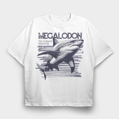 Megalodon Ultimate Predator, Tricou Oversize Barbati (Unisex)