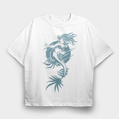 Mermaid Graphic, Tricou Oversize Barbati (Unisex)