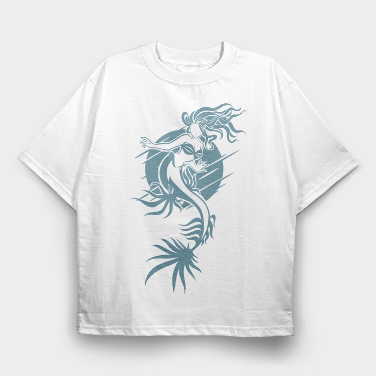 Mermaid Graphic, Tricou Oversize Barbati (Unisex)