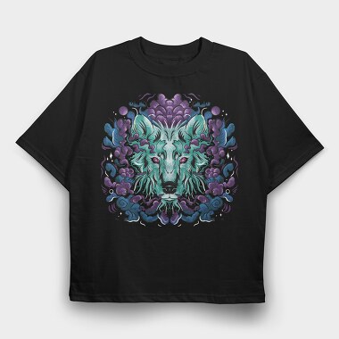 Wolf Animal Fantasy Galaxy, Tricou Oversize Barbati (Unisex)