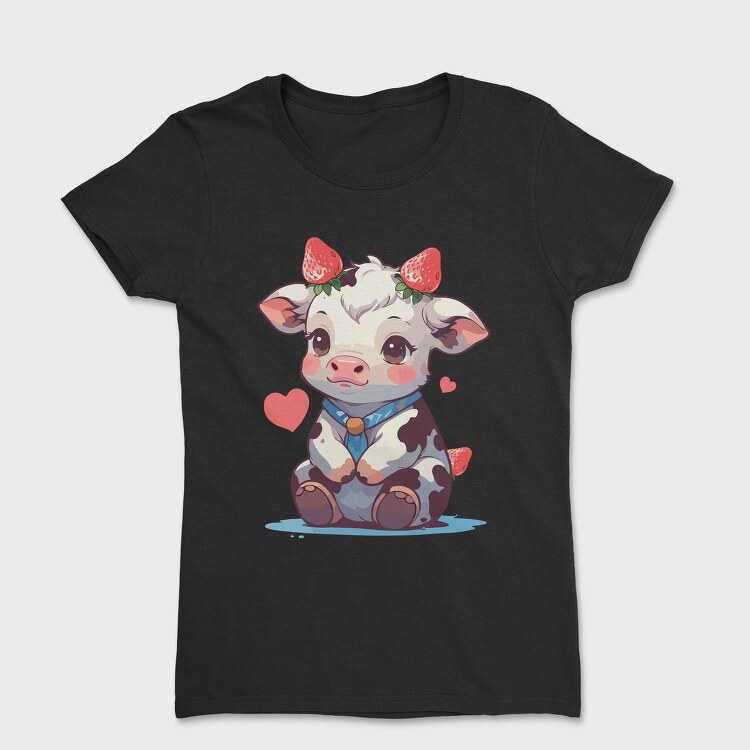 Cute Strawberry Cow, Tricou Femei