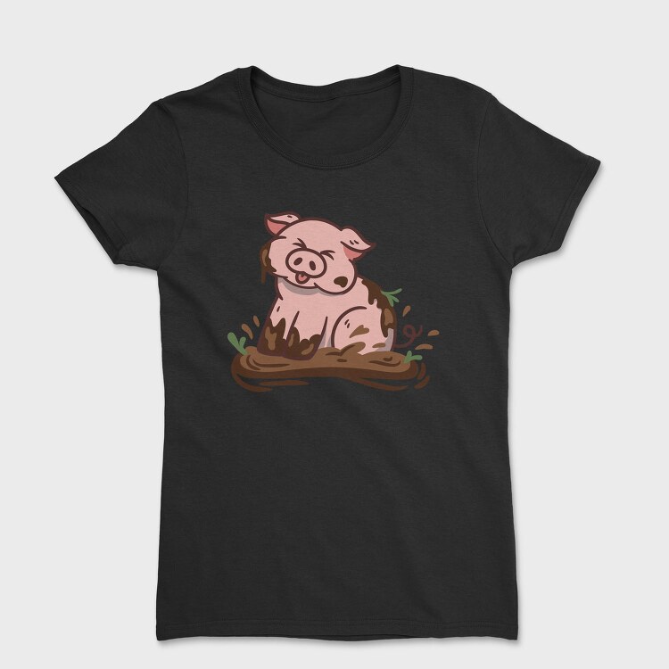 Cute Pig Mud, Tricou Femei