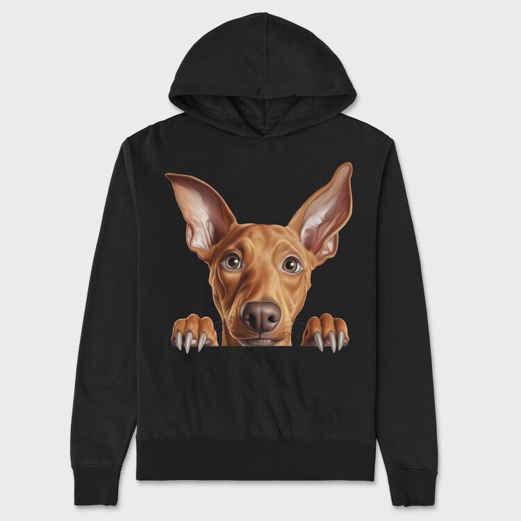 Pharaoh Hound Peeking, Hanorac Oversize Barbati (Unisex)