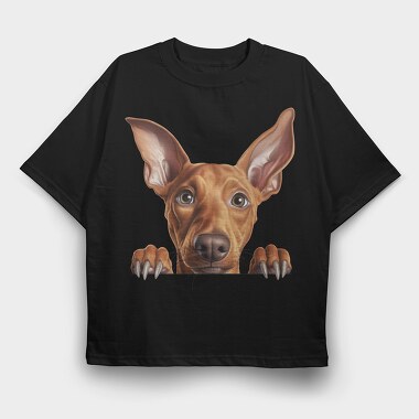 Pharaoh Hound Peeking, Tricou Oversize Barbati (Unisex)